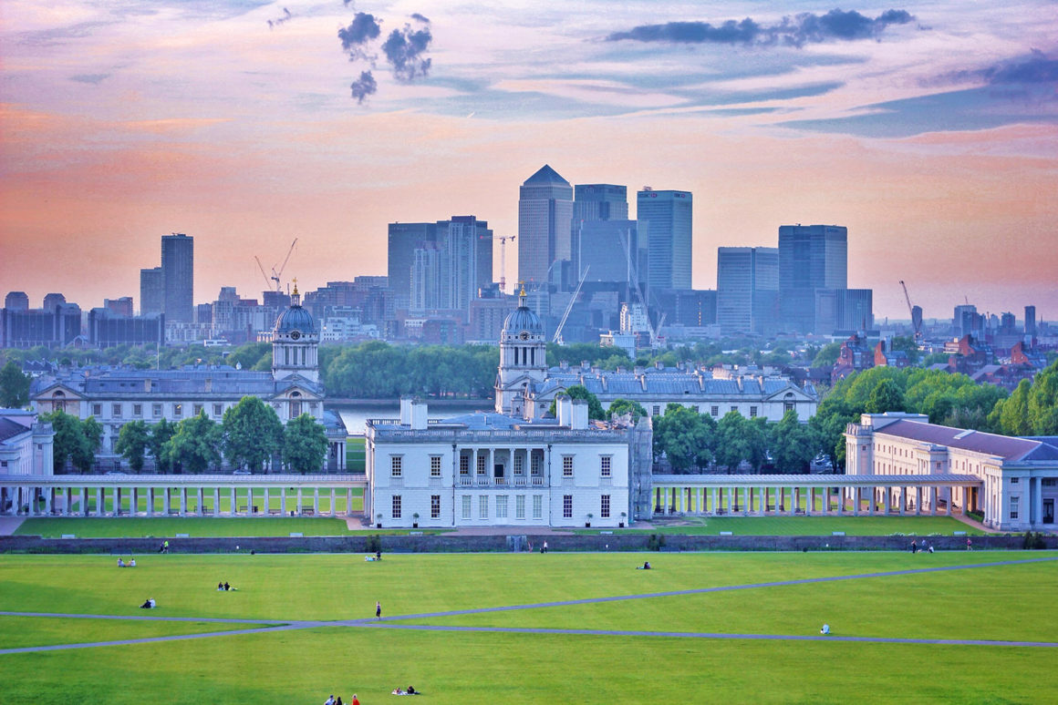 Panoramic view of Greenwich and the River Thames